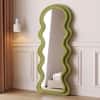 The Artment Green Ripple Edge Unbreakable Floor Mirror For Home (160 X 60 CM)