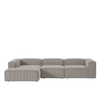Elegantedge Wood Right Aligned 3-Seater With Upholstery Non Storage Sofa In Grey Colour