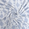 Ziva White & Blue Floral Cotton Dohar Reversible Single Bed 300 Gsm Size 240 X 160 Cms