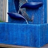 Blue Copper  Contemporary Leaf Indoor Water Fountain