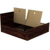 Moglis Solid Wood Queen  Size Bed With Box Storage (Walnut Finish)