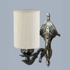 Devansh Metal Electric Wall Light in Antique Gold Colour with off-white Shade Count of 1 Light