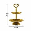 Metalsmith Two Tier Serveware Stand with Heart Handle Gold Finish