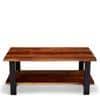 Aroda Sheesham Wood Contemporary Rectangle Coffee Table In Natural Teak Finish