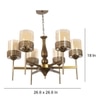 Eliante 6-Light Chandelier, Mild Steel Modern Hanging Ceiling Fixture For Living Room, Dining Room