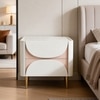 Blushvista Wood Side Table in White & Pink Colour