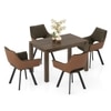 Atlas Solid Wood 4 Seater Dining Table With 4 Casey Swivel Dining Chairs (Finish : Danish Walnut, Chair Colour : Dual Tone)