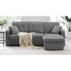 William Solid Wood Sofa cum Bed in Dark Grey
