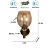 Devansh Metal Electric Wall Light in Gold Colour with Lavender Shade Count of 1 Light