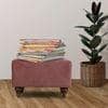 Lucian Solid Wood  Ottomon in  Pink Colour
