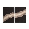 Abstract Black Natural Wool Wall Art 2 Panel Set 7 x 5 Feet