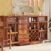 Calipo Sheesham Wood Bar Cabinet in Honey Oak Finish