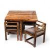 Kingston Sheesham Wood 4 seater Dining Table Set in Teak Finish