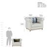 Solace Solid Wood One Seater Sofa in Grey Colour