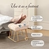 Crest Jacquard Metallic Stool in Beige Color