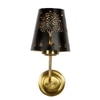 Devansh Metal Electric Wall Light in Gold Colour with Black Shade Count of 1 Light