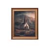 Artistry Brown Green Simple Church Printed Framed Canvas Wall Prints Set of 1 Multicolor Matte