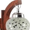 Devansh Solid Wood Electric Wall Light in Brown Colour with Multi Shade Count of 1 Light