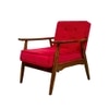 Armari Solid Wood Arm Chair in Red Color