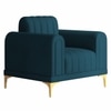 Josbert Velvet 1 Seater Sofa In T Blue Colour