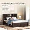 Cambry Queen Size Hydraulic Storage Bed With Headboard Storage Bed In American Walnut Finish