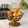 Cache Wire Basket With Wooden Stand Black
