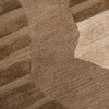 Handmade Round Wool Rug Modern Abstract Brown Beige 4 Feet Carpet