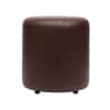Doe Buck Mary Leather Round Ottoman Stool in Brown Colour