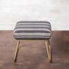 Bohemian Jacquard Metallic Stool in Black & White Color Set of 2