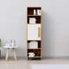 Hexa Engineered Wood Bookshelf Multipurpose Storage Rack in Giant Wood and Frosty White Colour