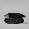 Stoa Paris Comforter for Single Bed, 300TC Satin Comforters in Midnight Black