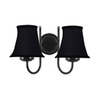 Devansh Dual Black Metal  Wallmounted Lamp With Cotton Black Metal  Shade