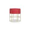 Atlas Solid Wood  Ottomon in  Red Colour