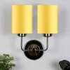 Otis Dual White & Black cotton Wall mounted Lamp Steel Base