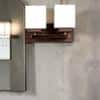 Eliante Key Wood And Iron Wall Light With Glass In Gold And Brown Colour