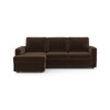 Apollo Compact Sofa (Colour : Dark Earth, Cushion : Soft, Back Type : Regular, Seating Capacity : Left Aligned 2 Seater + Left Aligned Chaise + Ottoman)