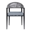 Rivera Outdoor Table Set with 1 Table and 2 Chairs Gun Metal In Grey