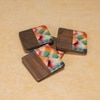 Ireka Home Aurora Acacia Wood Coaster Set – Mosaic Design (Set of 4)