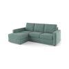 Apollo Compact Sofa (Colour : Dusty Turquoise Velvet, Cushion : Hard, Back Type : Regular, Seating Capacity : Left Aligned 2 Seater + Left Aligned Chaise)