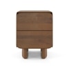 Olen Solid Wood Bedside Table In Amber Walnut Finish
