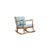 Lojios Solid Wood Lounge Chair In Blue Colour