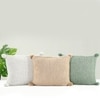 Chunky Knit Vanilla Grey Melange Cotton Cushion Cover 16X16 Inches