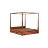 Victorian Rosewood Canopy King Size Bed With Drawer In Honey Oak Finish