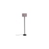 Tomas Grey Fabric Shade Floor Lamp with Black Iron Base
