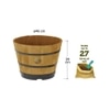 VegTrug Wooden Barrel Planters 46cm Burnt Oak