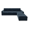Apollo Compact Sofa (Colour : Sea Port Blue Velvet, Cushion : Soft, Back Type : Regular, Seating Capacity : Right Aligned 3 Seater + Right Aligned Chaise)