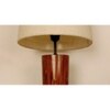 Cedar Brown Wooden Table Lamp with White Fabric Lampshade