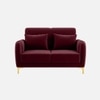 Monly Velvet 2 Seater Sofa Maroon Color