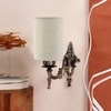 Devansh Metal Electric Wall Light in Antique Gold Colour with White Shade Count of 1 Light