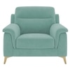 Niwara Velvet 1 Seater  sofa in Pista Green color